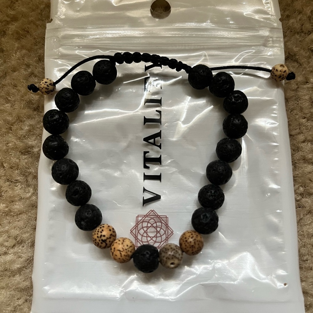 Black and Tan Beaded Bracelet